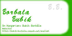 borbala bubik business card